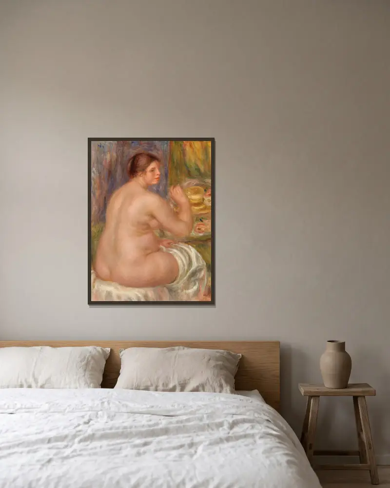 Nude from the Back (Nu de dos) av Pierre-Auguste Renoir inramad på en vägg