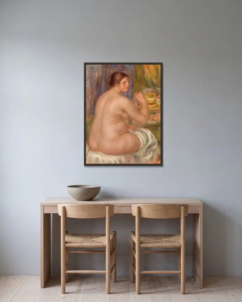 Nude from the Back (Nu de dos) av Pierre-Auguste Renoir inramad på en vägg