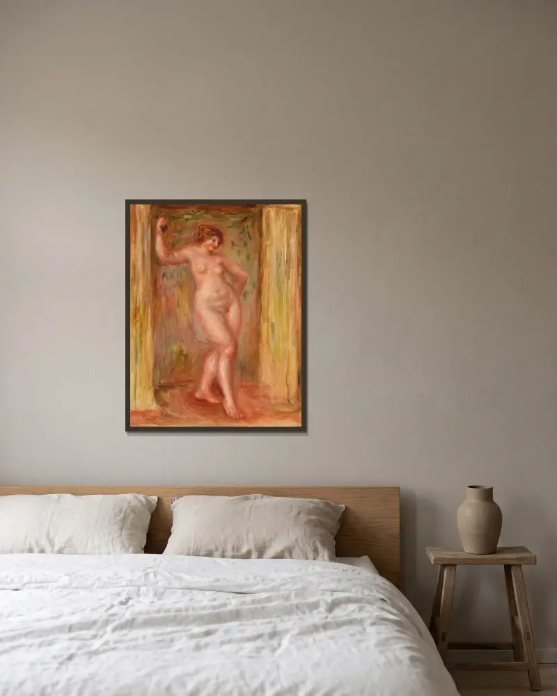 Nude with Castanets av Pierre-Auguste Renoir inramad på en vägg