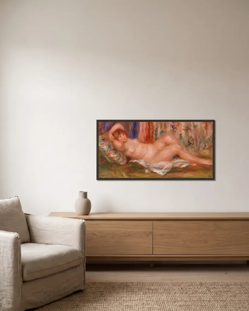 Leżąca naga kobieta, Pierre-Auguste Renoir w ramie na ścianie