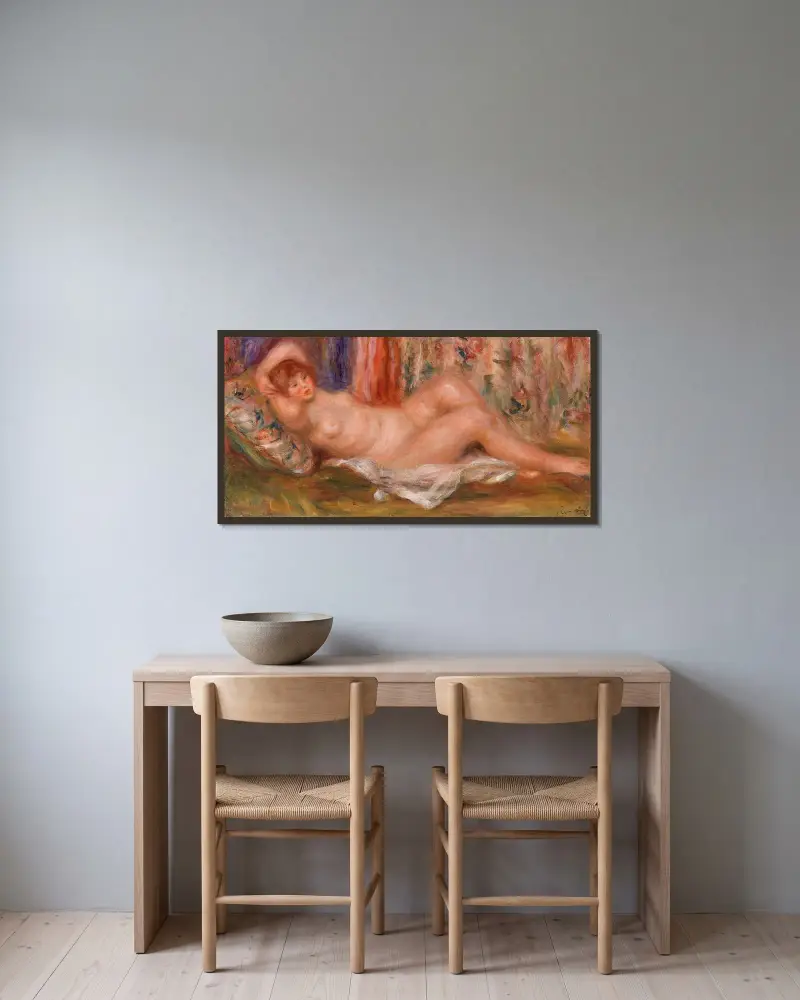 Leżąca naga kobieta, Pierre-Auguste Renoir w ramie na ścianie