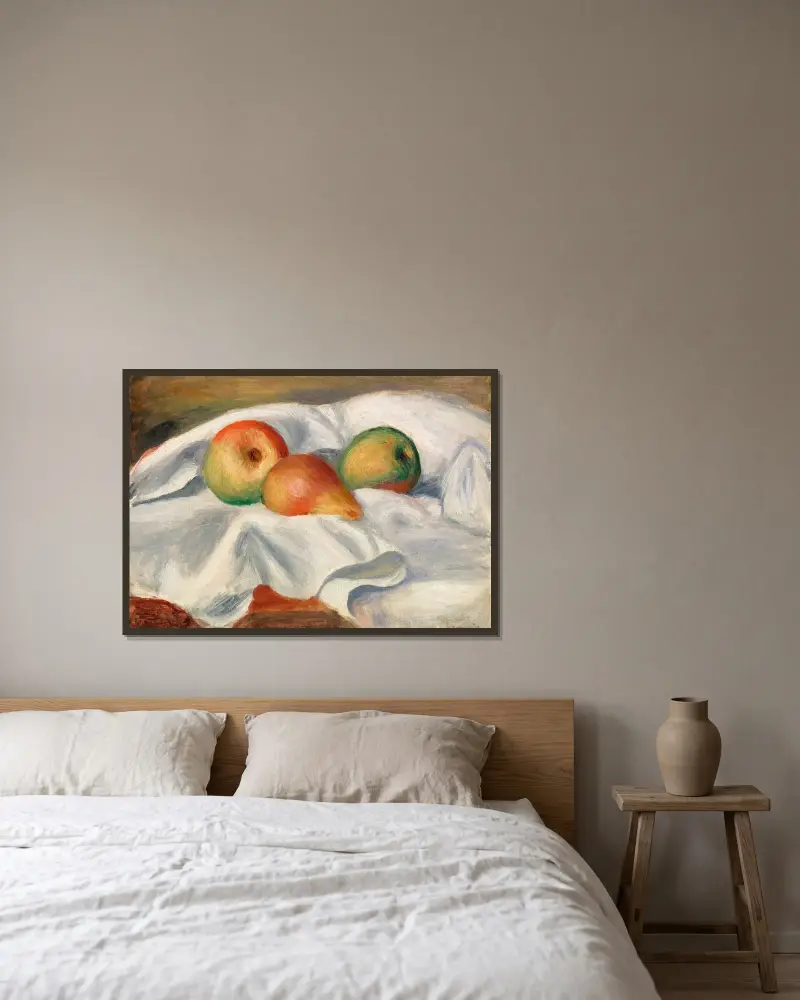 Birnen von Pierre-Auguste Renoir gerahmt an einer Wand