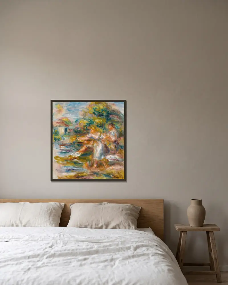 Anglerinnen von Pierre-Auguste Renoir gerahmt an einer Wand