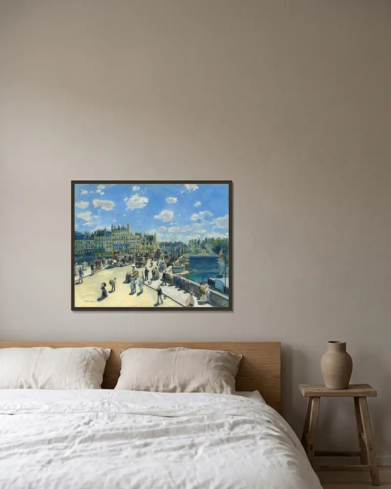 Pont Neuf, Paris von Pierre-Auguste Renoir gerahmt an einer Wand