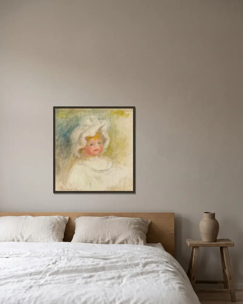 Portrait De Coco Renoir av Pierre-Auguste Renoir inramad på en vägg