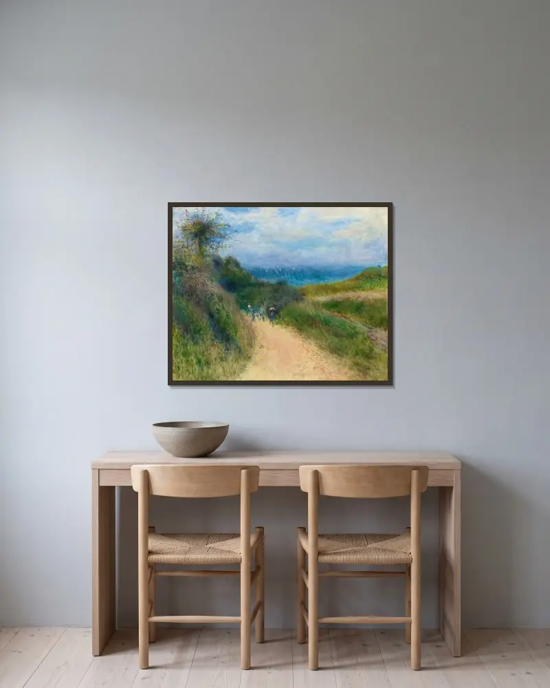 Cesta do Bernevalu, Pierre-Auguste Renoir v rámu na stěně