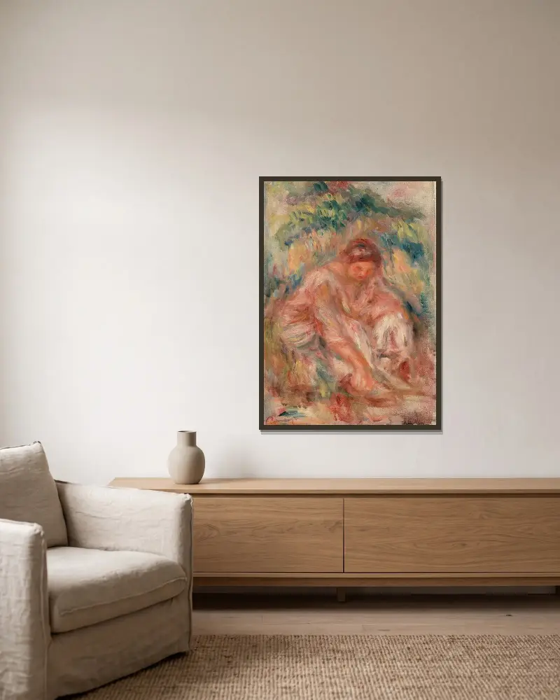 Sketch of a Woman (Esquisse de femme) av Pierre-Auguste Renoir inramad på en vägg