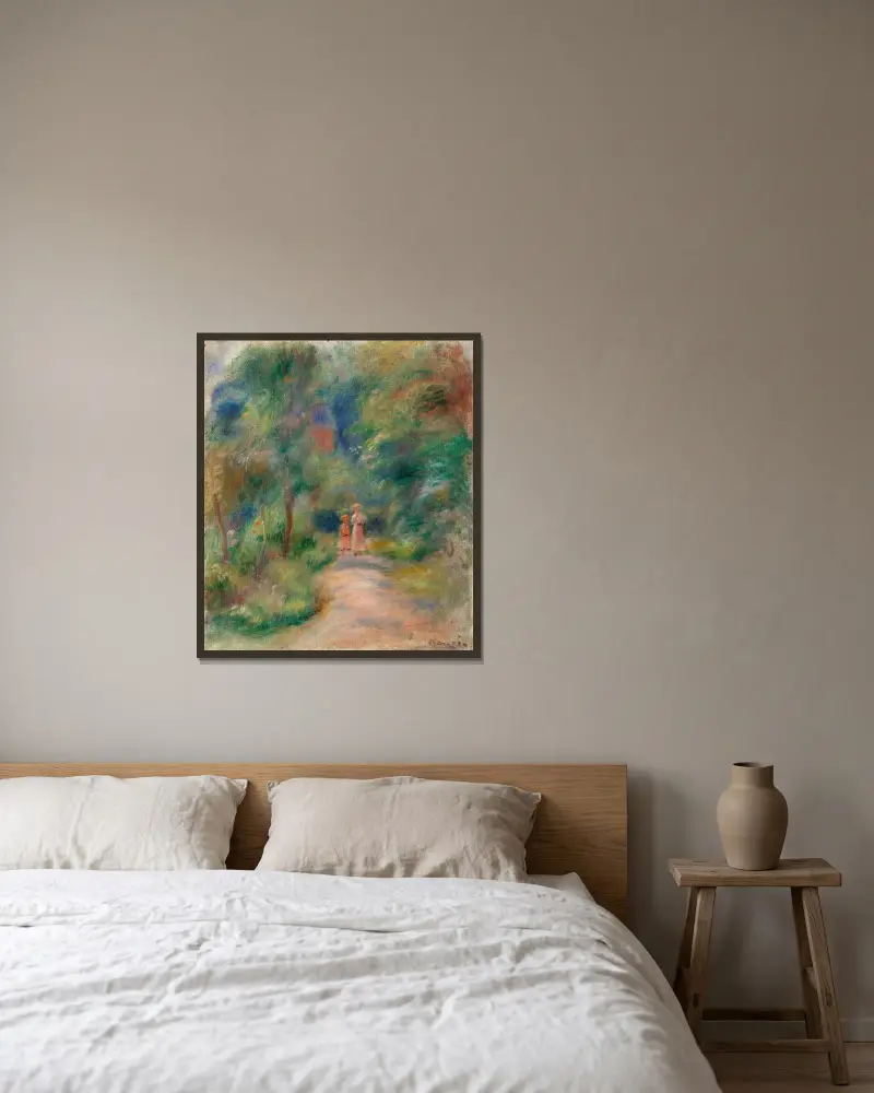 Dwie postaci na ścieżce, Pierre-Auguste Renoir w ramie na ścianie