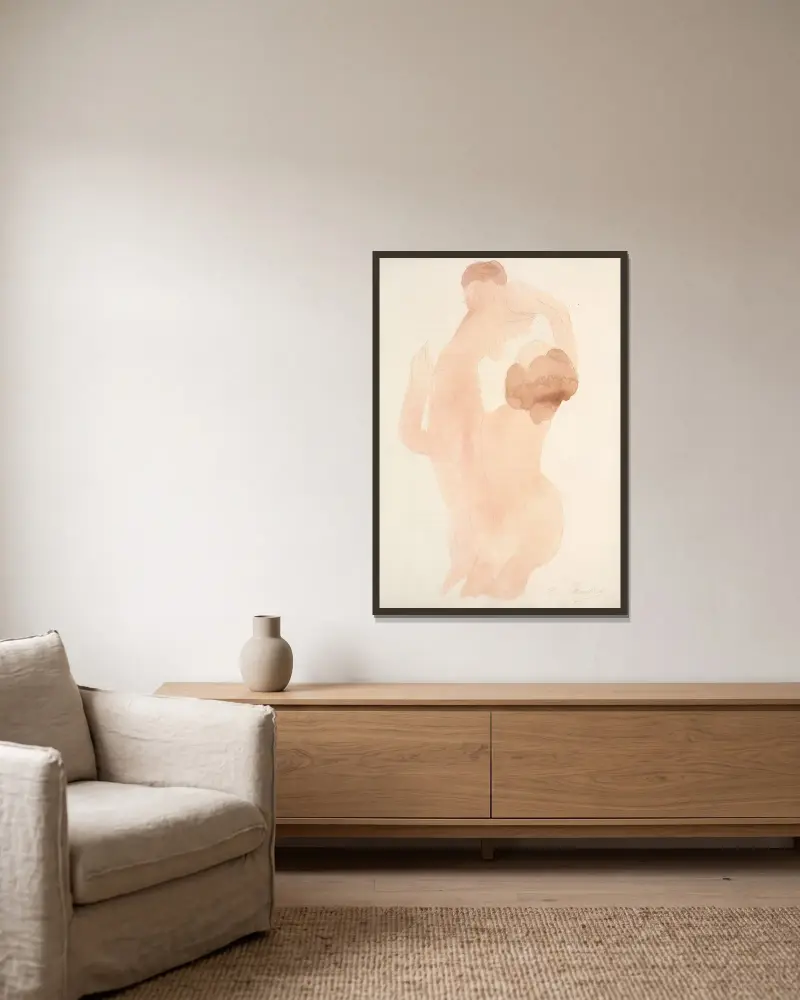 Der Garten der Qualen, Tafel 5 von Auguste Rodin gerahmt an einer Wand