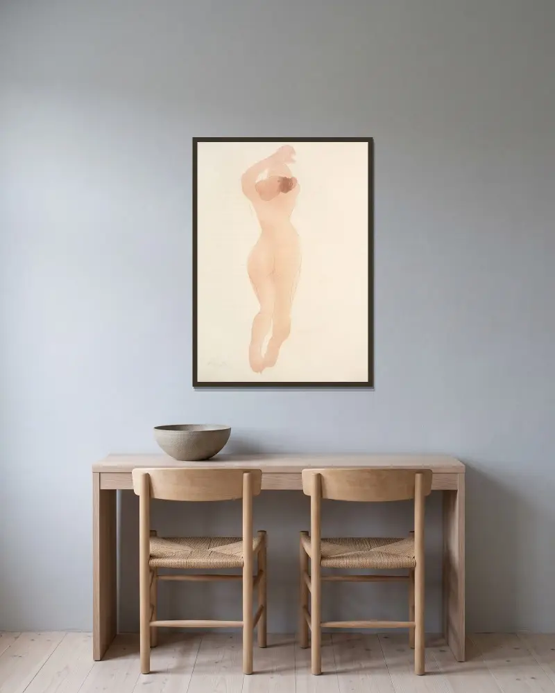 Der Garten der Qualen, Tafel 6 von Auguste Rodin gerahmt an einer Wand