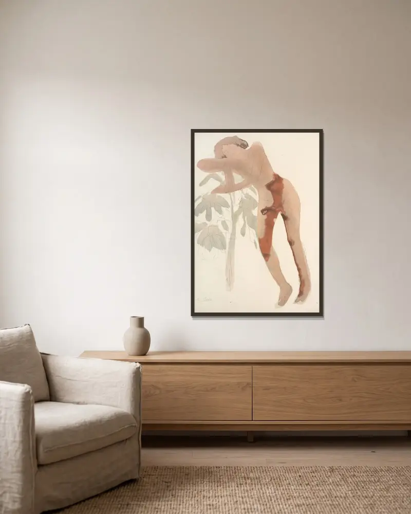 Der Garten der Qualen, Tafel 9 von Auguste Rodin gerahmt an einer Wand