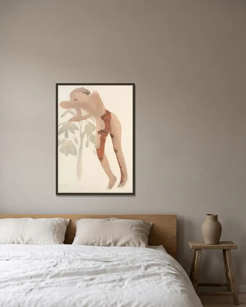 Der Garten der Qualen, Tafel 9 von Auguste Rodin gerahmt an einer Wand