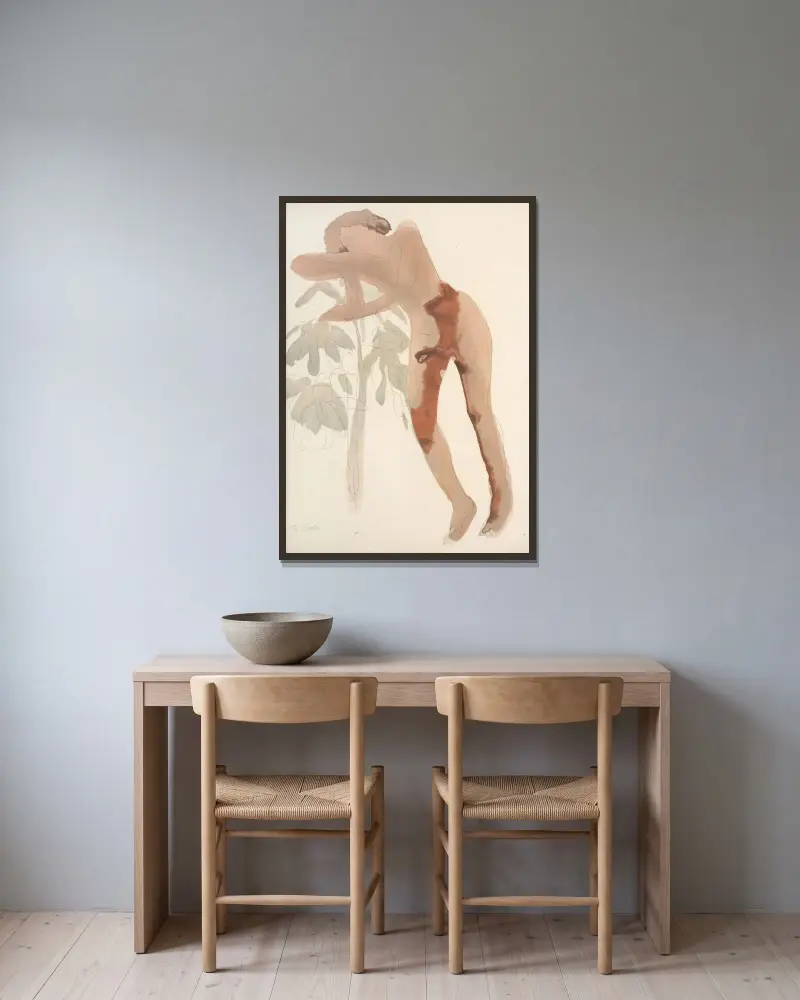 Der Garten der Qualen, Tafel 9 von Auguste Rodin gerahmt an einer Wand