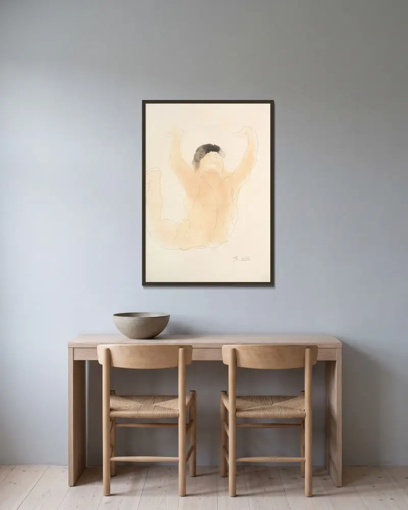 Der Garten der Qualen, Tafel 10 von Auguste Rodin gerahmt an einer Wand