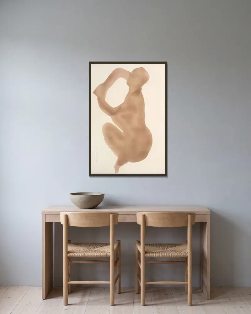 Der Garten der Qualen, Tafel 11 von Auguste Rodin gerahmt an einer Wand