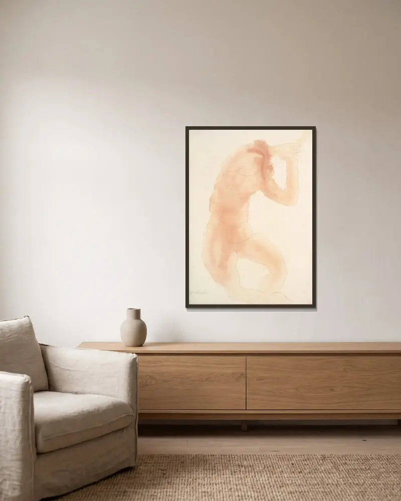 Der Garten der Qualen, Tafel 12 von Auguste Rodin gerahmt an einer Wand