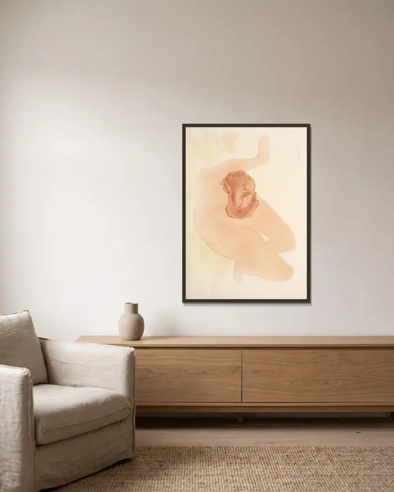 Der Garten der Martern, Tafel 13 von Auguste Rodin gerahmt an einer Wand