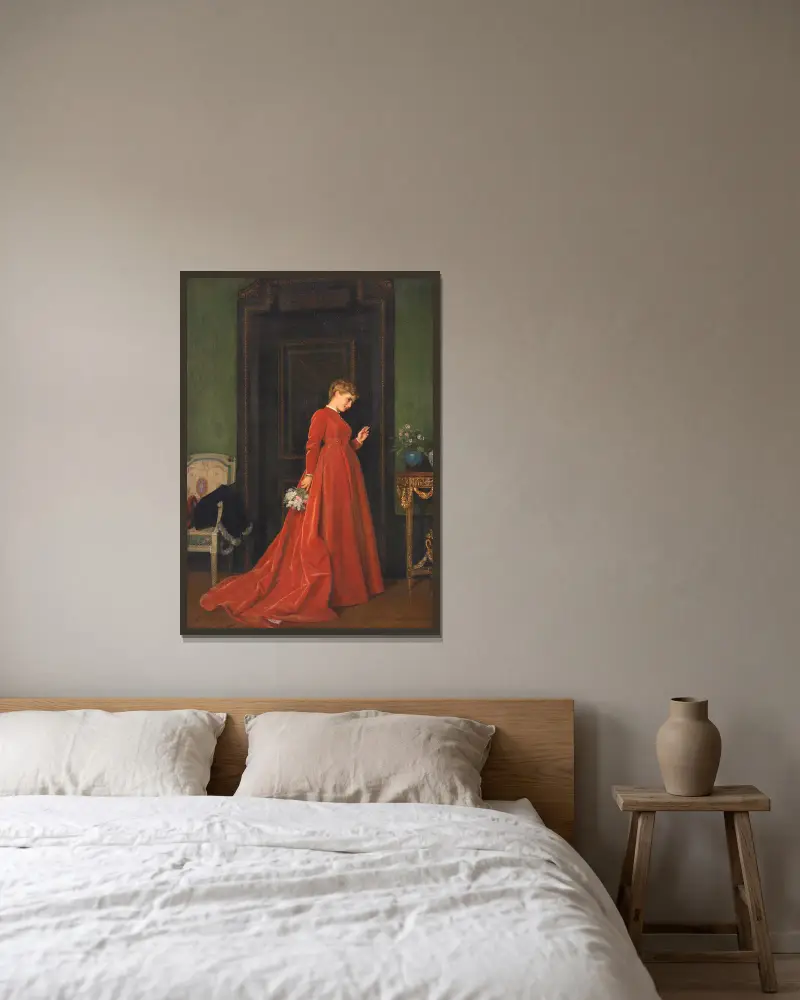 Ein sanftes Klopfen von Auguste Toulmouche gerahmt an einer Wand