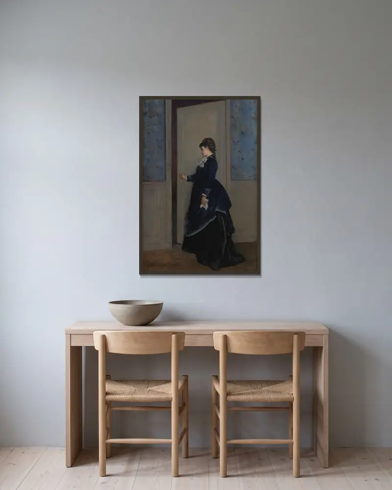 Eine elegante Dame von Auguste Toulmouche gerahmt an einer Wand