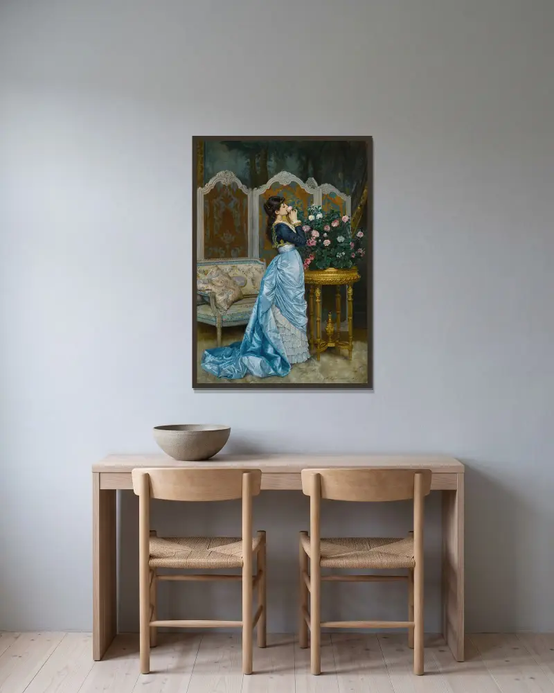 Tagträumerei von Auguste Toulmouche gerahmt an einer Wand