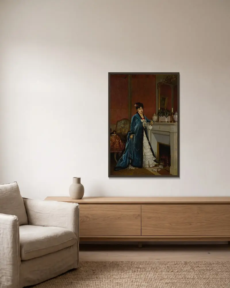 Neuigkeiten aus der Ferne von Auguste Toulmouche gerahmt an einer Wand