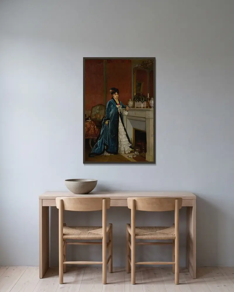 Neuigkeiten aus der Ferne von Auguste Toulmouche gerahmt an einer Wand