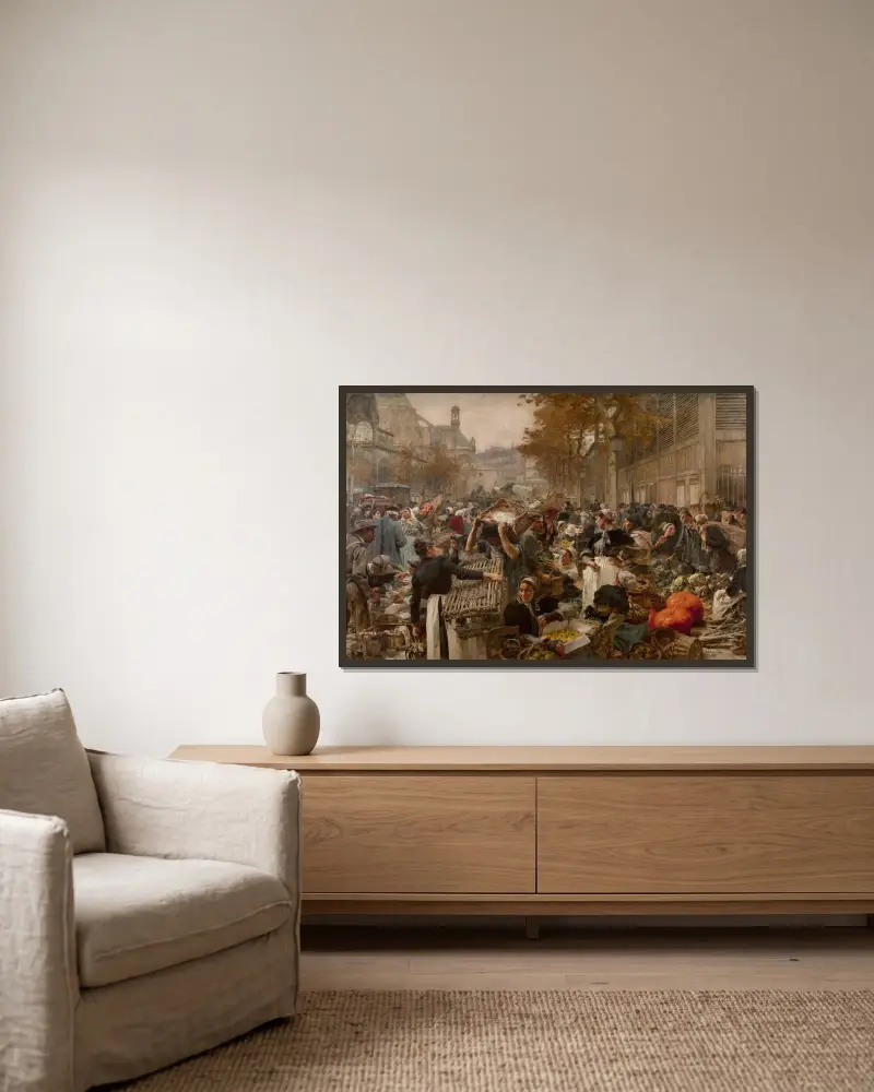Les Halles, Léon Augustin Lhermitte v rámu na stěně