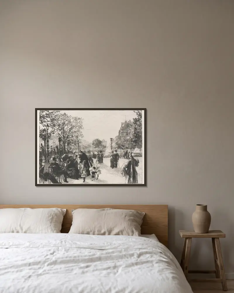 Zahrada Tuileries, Léon Augustin Lhermitte v rámu na stěně