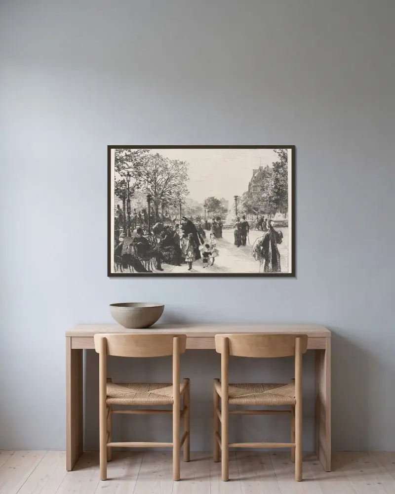 Zahrada Tuileries, Léon Augustin Lhermitte v rámu na stěně