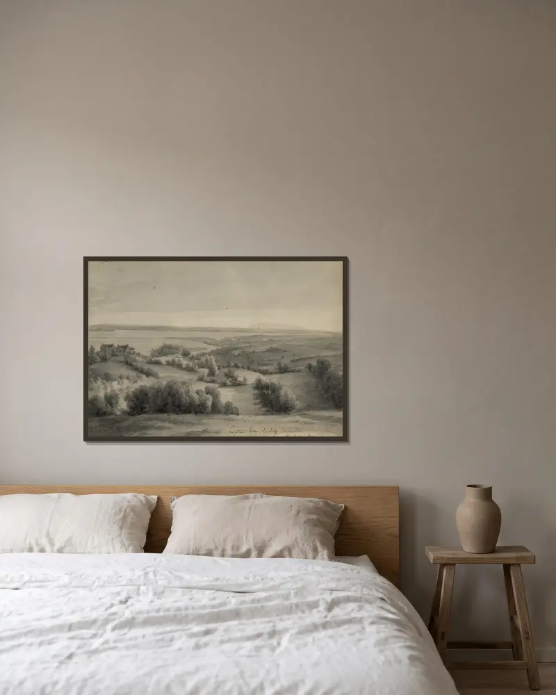 Georgetown College, Long Bridge, Potomac River, Maryland & Virginia – 21. Juni 1861 von Augustus Köllner gerahmt an einer Wand