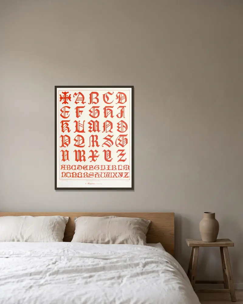 Alphabets 2, Augustus Pugin w ramie na ścianie