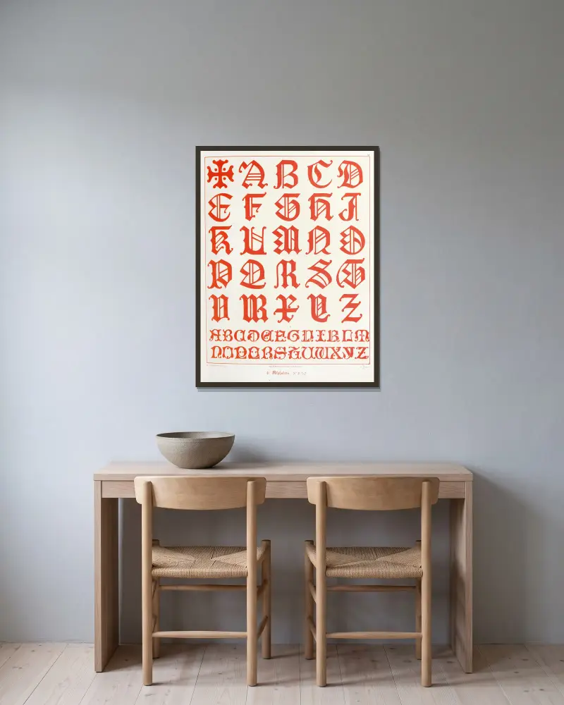 Alphabets 2, Augustus Pugin w ramie na ścianie