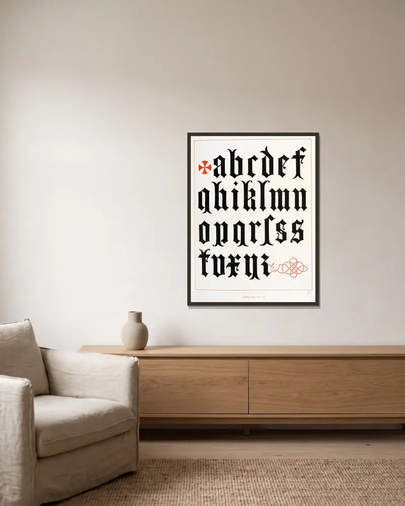 Abecedy 3, Augustus Pugin v rámu na stěně