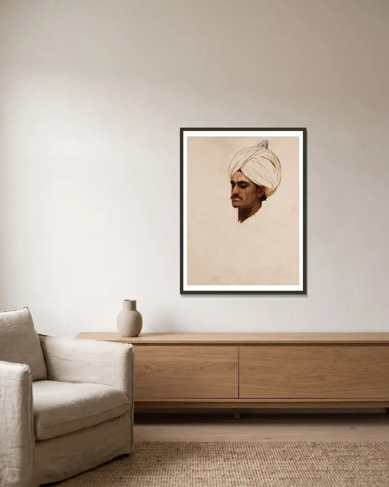 Study of an Arab’s Head av Stanisław Chlebowski inramad på en vägg