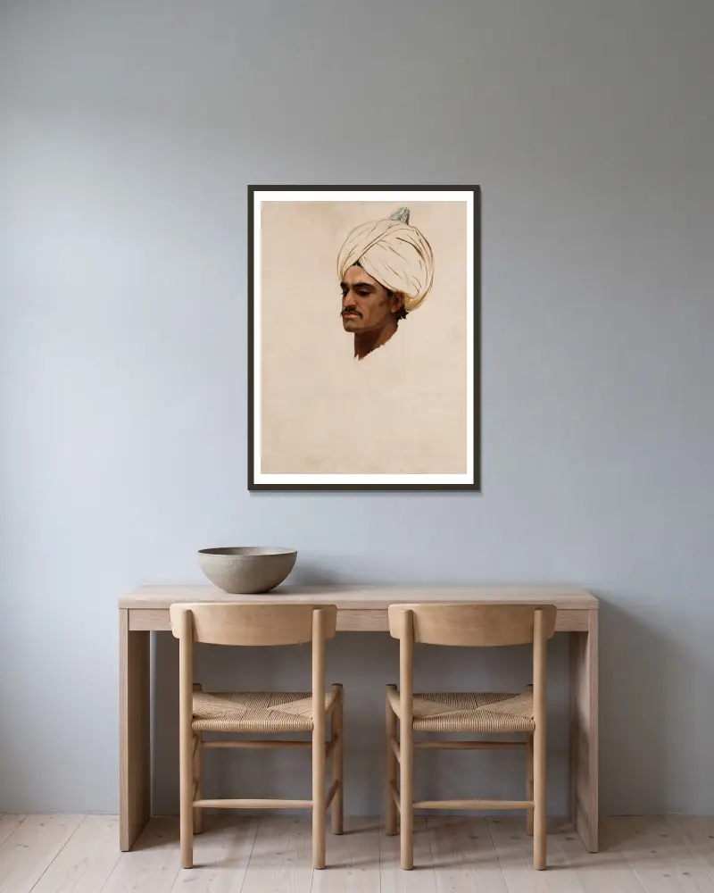 Study of an Arab’s Head av Stanisław Chlebowski inramad på en vägg