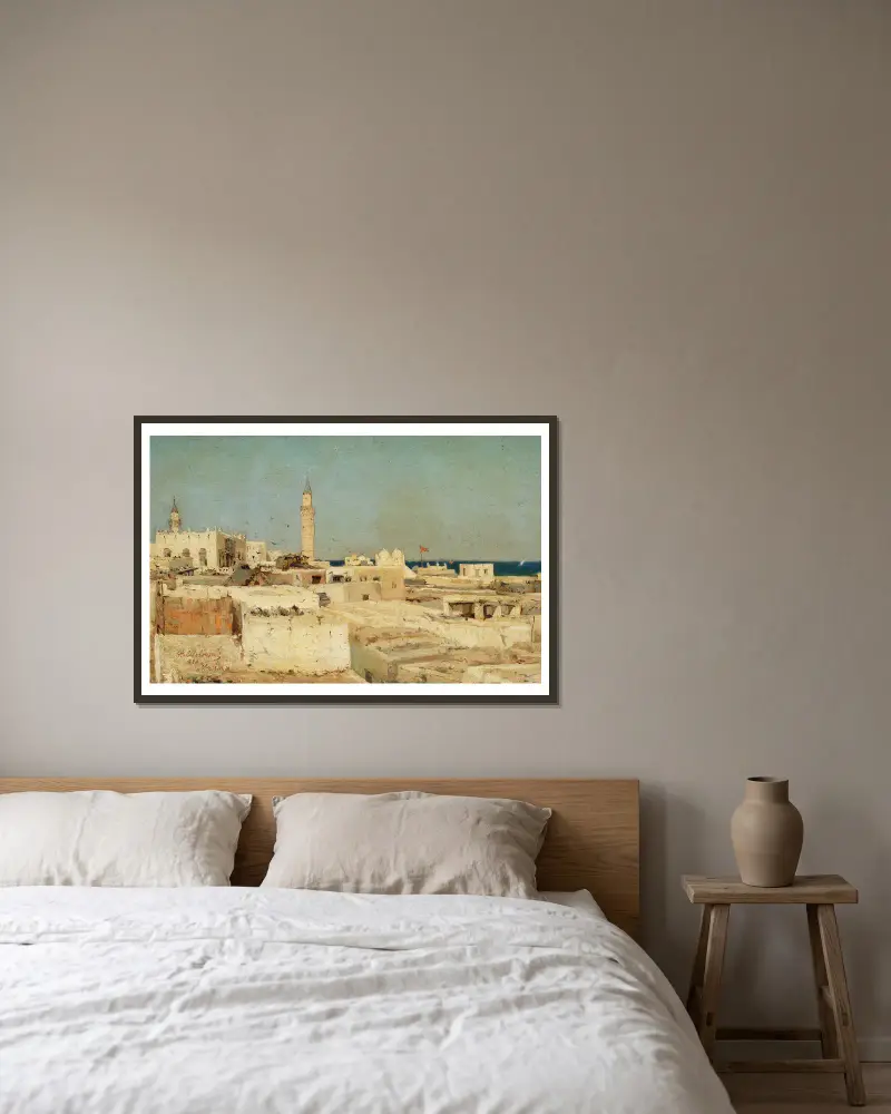 Ansicht von Massawa von Stanisław Chlebowski gerahmt an einer Wand