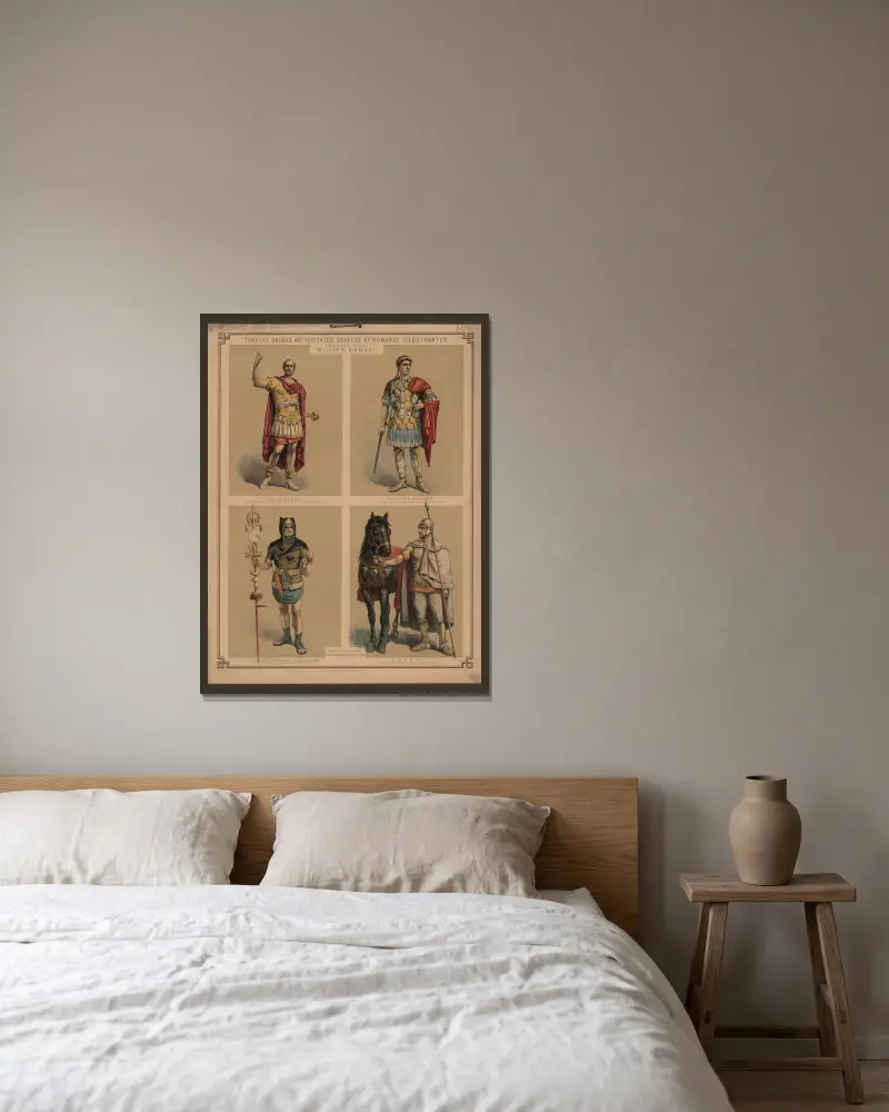 Roman Soldiers II av Bronisław Gembarzewski inramad på en vägg