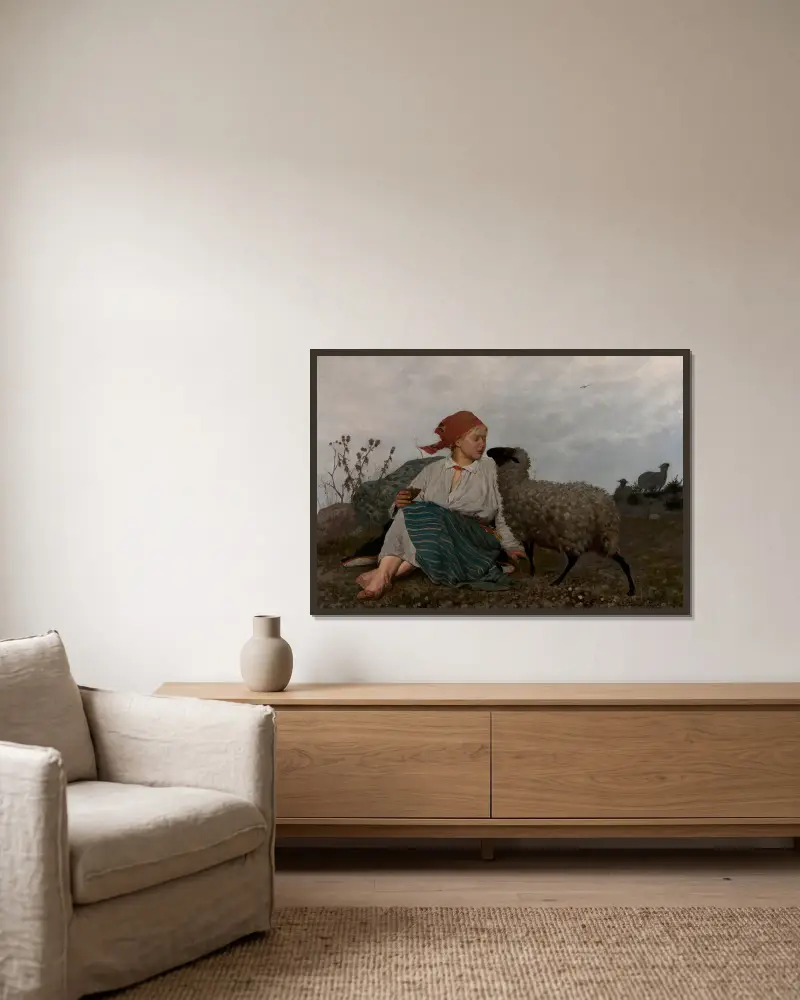 Pasture land, Stanisław Witkiewicz w ramie na ścianie