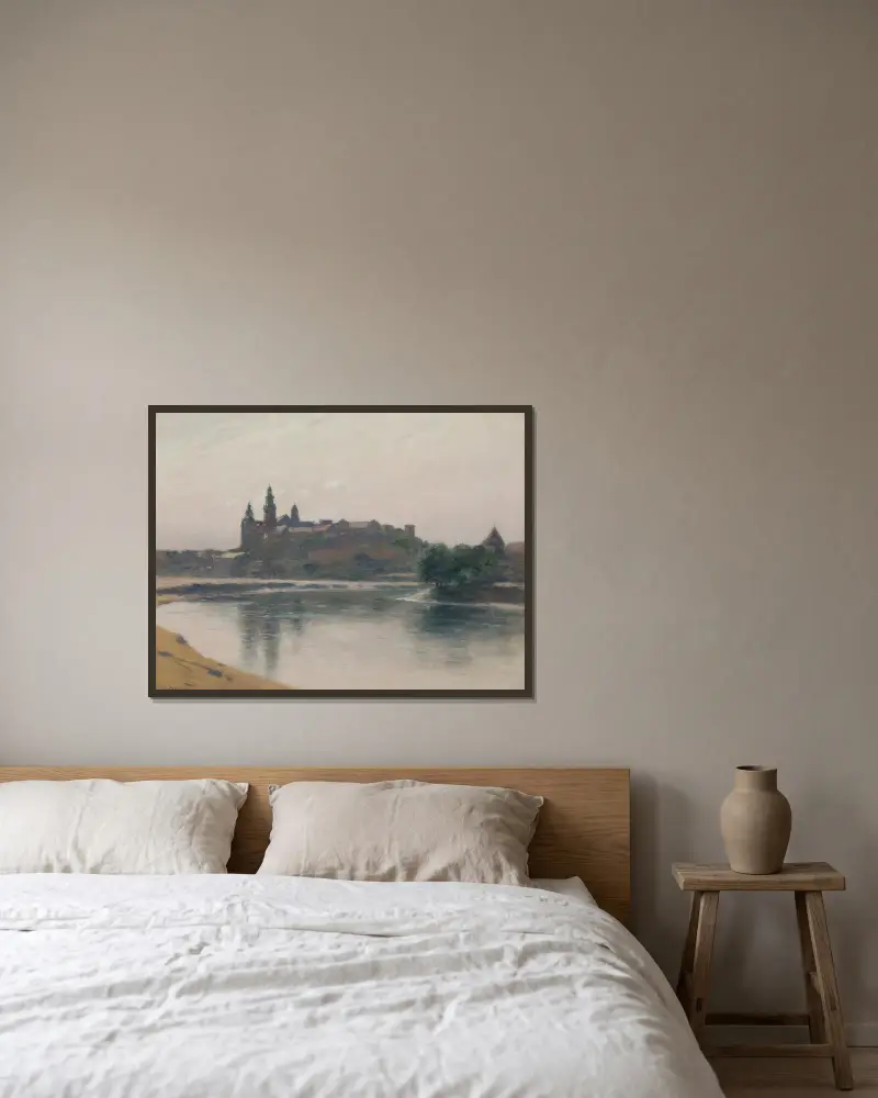 Wawel od strony Wisły, Stanisław Witkiewicz w ramie na ścianie