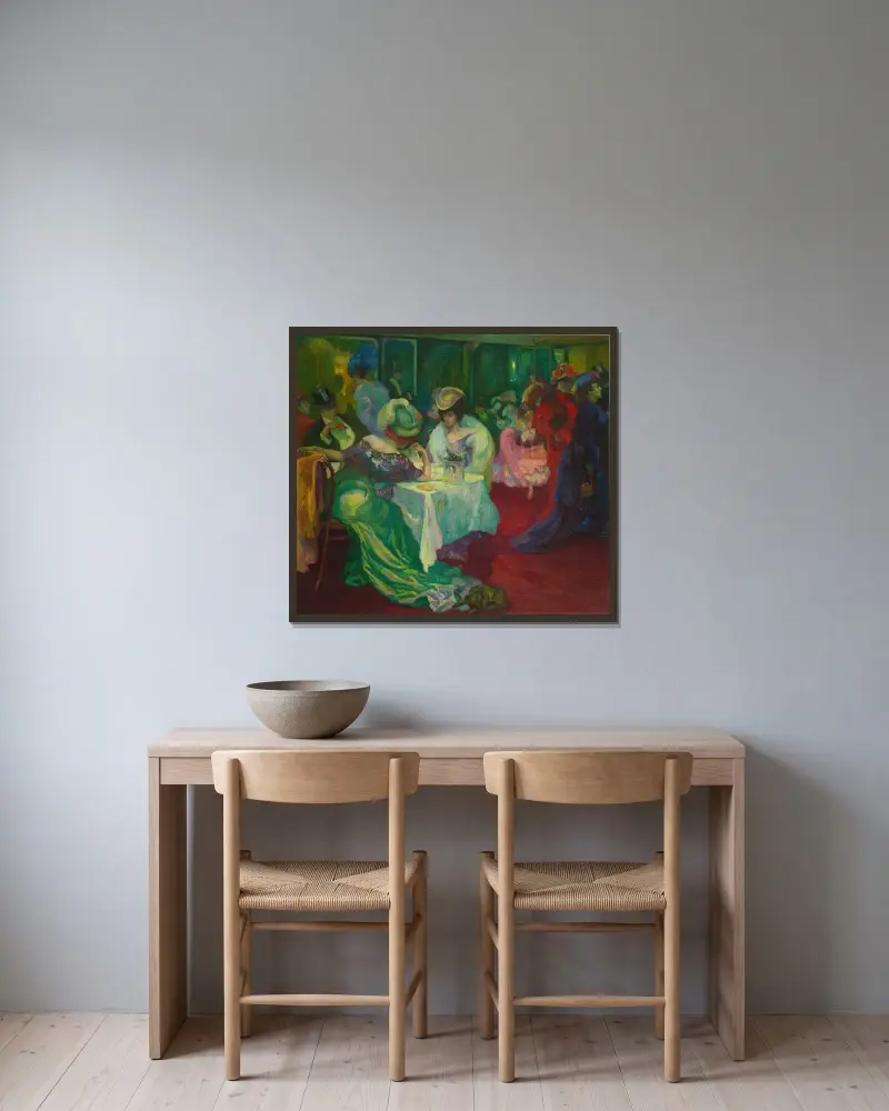 Nachtcafé von Axel Törneman gerahmt an einer Wand