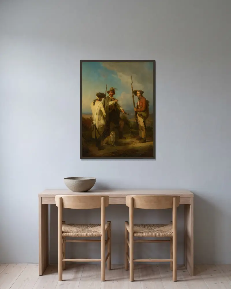 A Baden irregular with his two orderlies av Johann Baptist Kirner inramad på en vägg