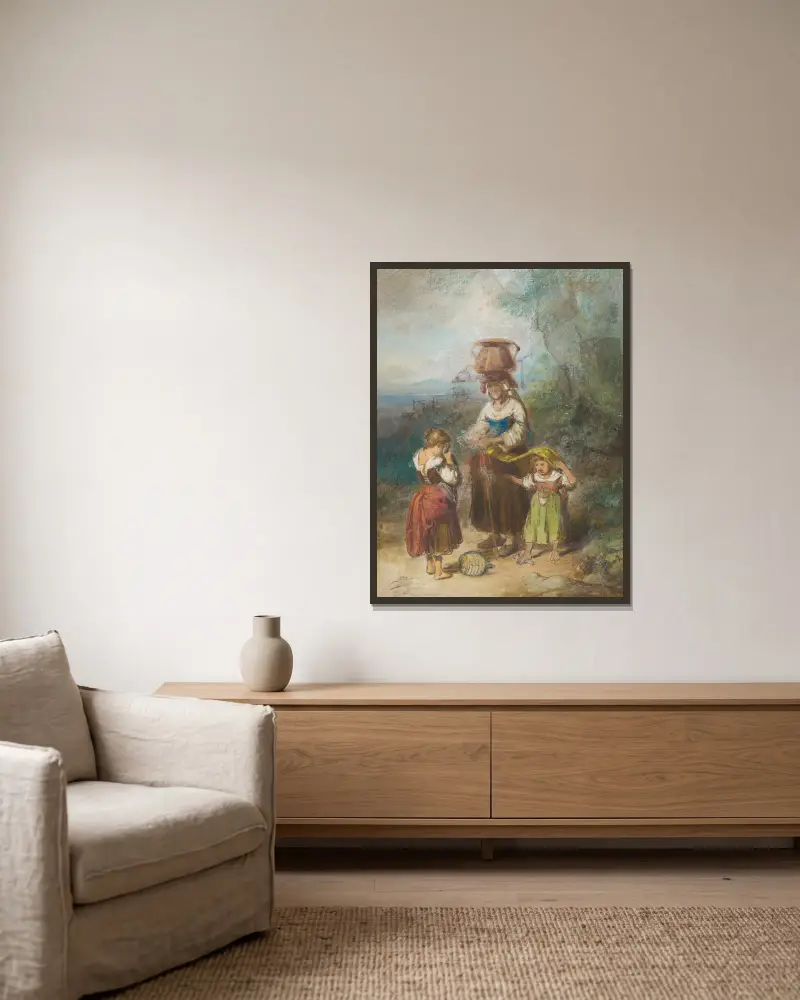 Rozbity dzban, Johann Baptist Kirner w ramie na ścianie