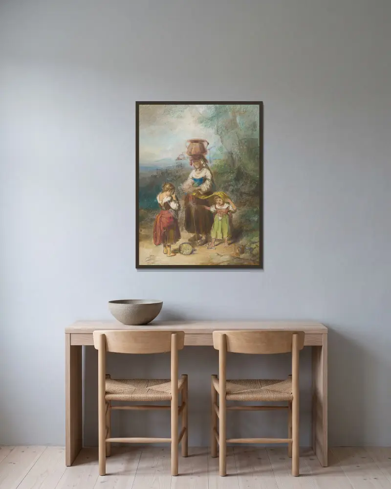 Rozbity dzban, Johann Baptist Kirner w ramie na ścianie
