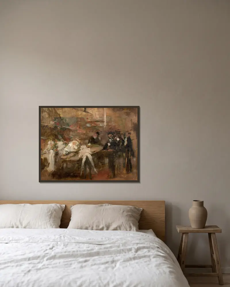 In den Küchen von Jean-Baptiste Carpeaux gerahmt an einer Wand
