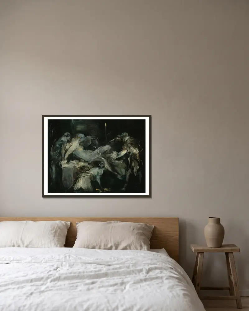 Scène d’accouchement av Jean-Baptiste Carpeaux inramad på en vägg