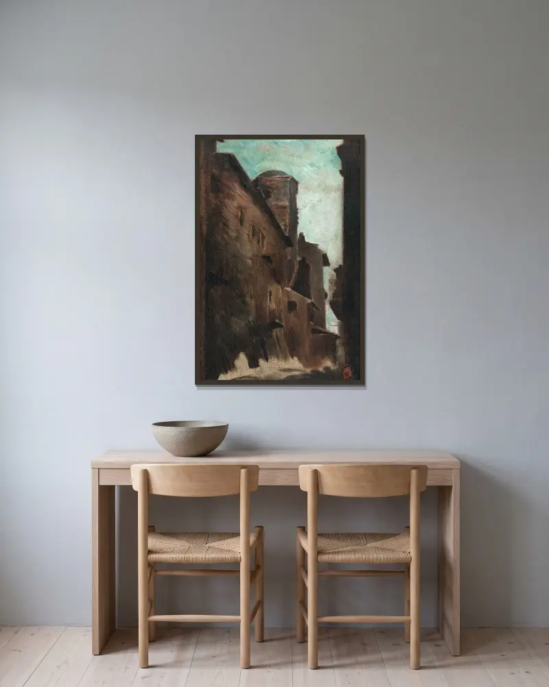Une rue av Jean-Baptiste Carpeaux inramad på en vägg