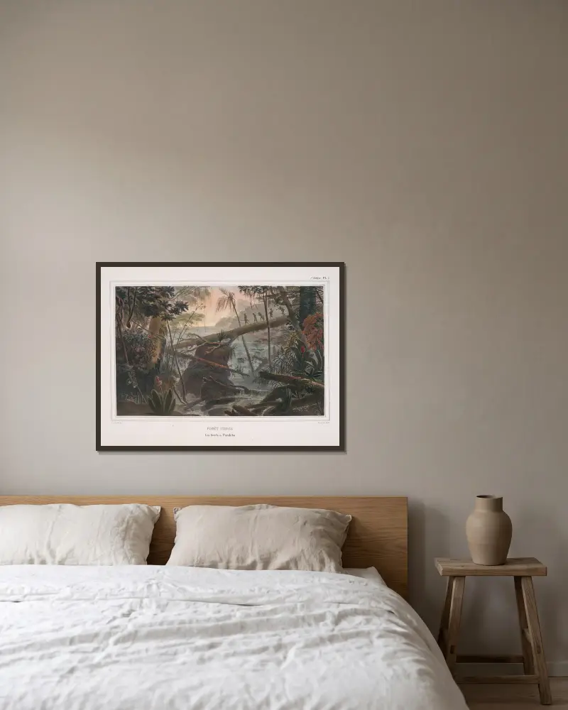 Forêt vierge av Jean Baptiste Debret inramad på en vägg