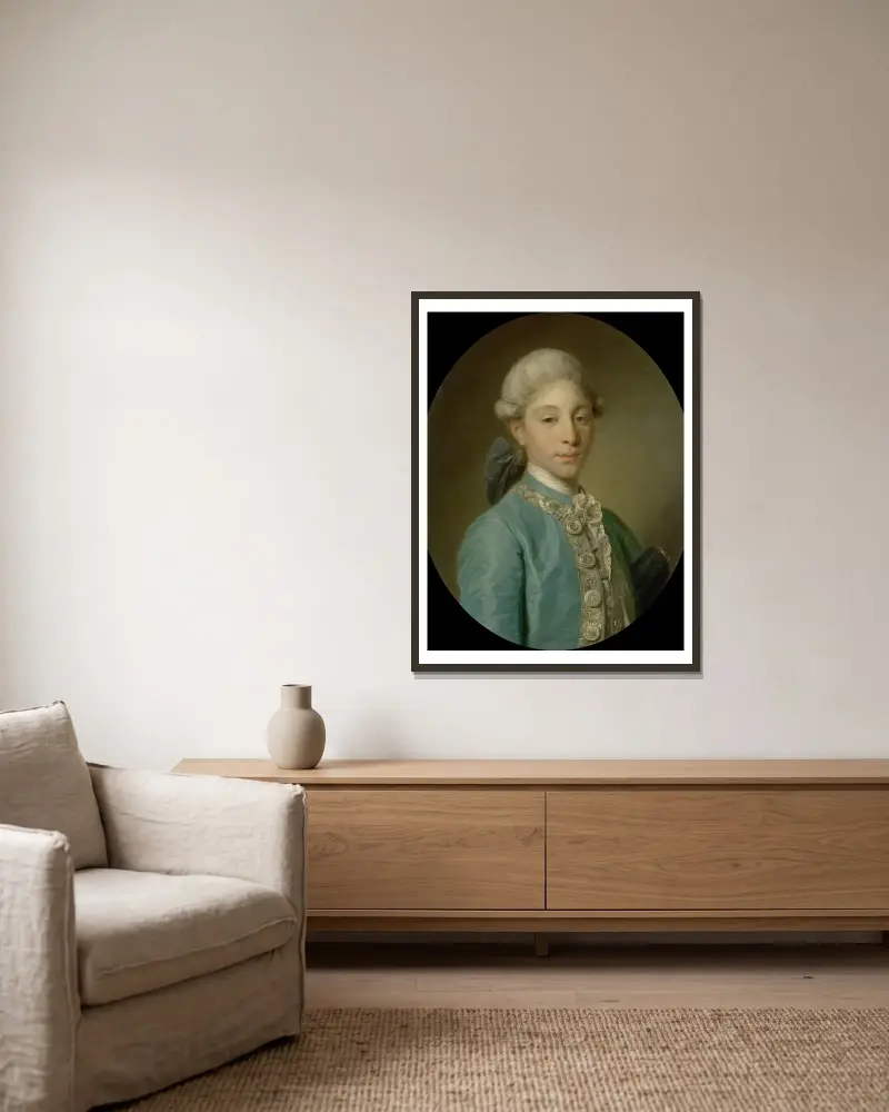 Porträtt av markisen de Saint-Paul av Jean-Baptiste Greuze inramad på en vägg
