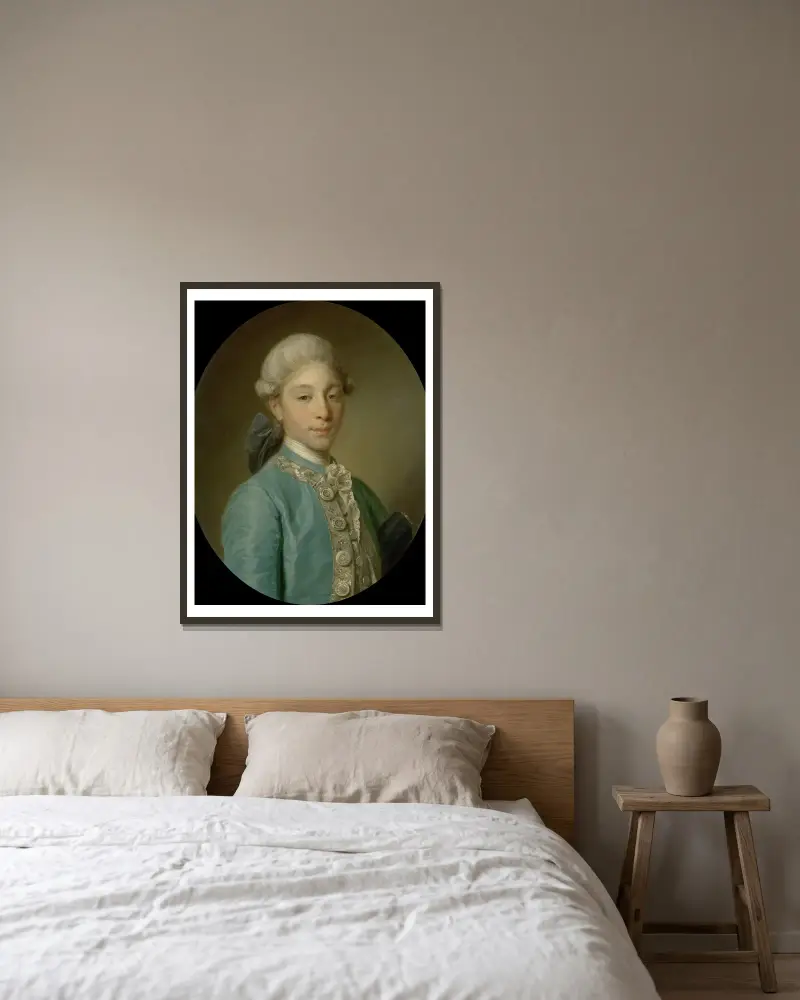 Porträtt av markisen de Saint-Paul av Jean-Baptiste Greuze inramad på en vägg