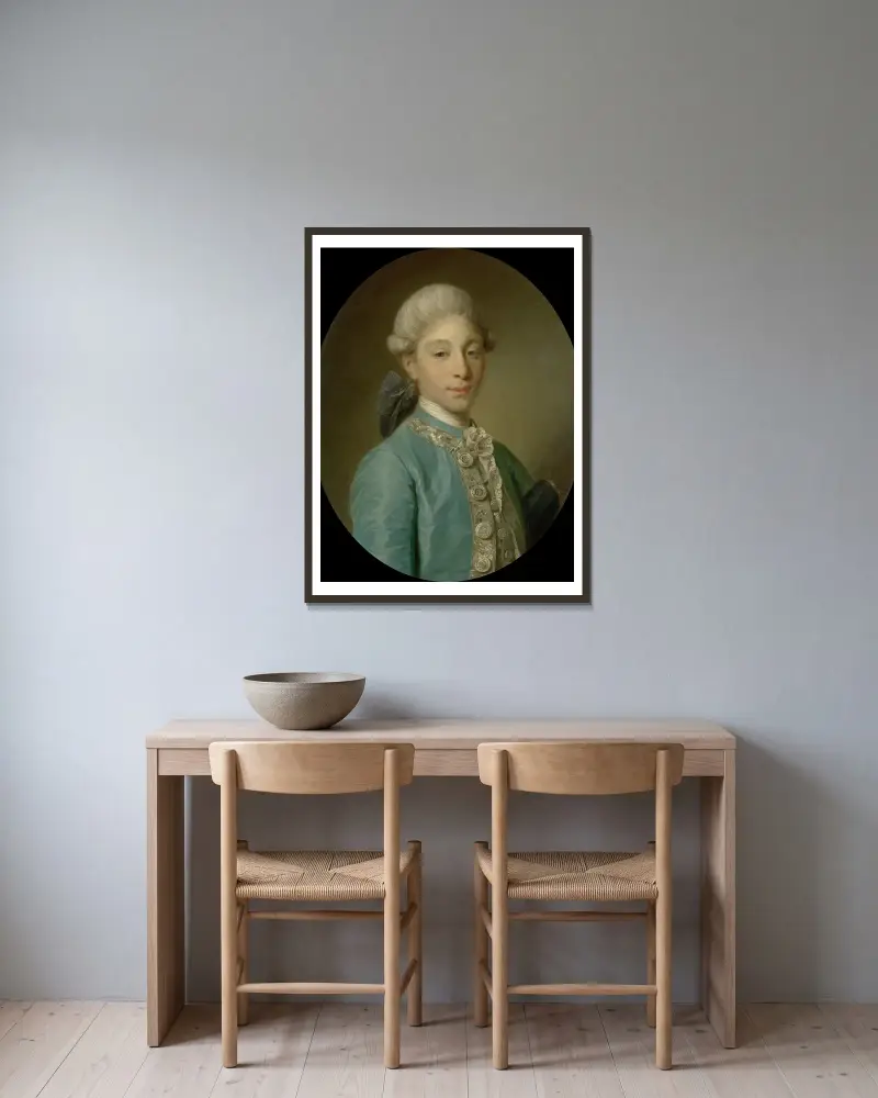 Porträtt av markisen de Saint-Paul av Jean-Baptiste Greuze inramad på en vägg